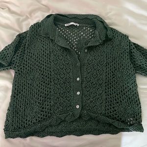 Zara Green Crochet Top